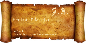 Freier Márta névjegykártya